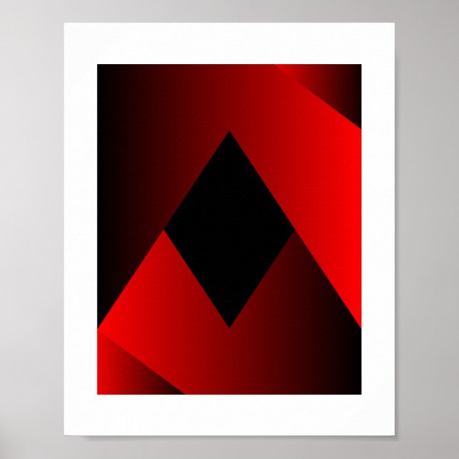  Bold Red & Black Geometric Frame Poster (Front)