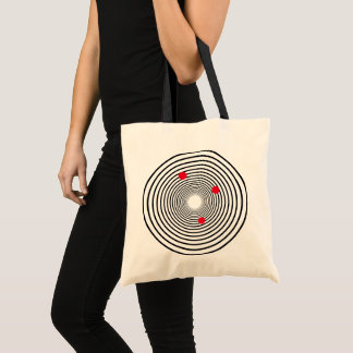 Bold Red Black Op Art Spiral Circles Tote Bag