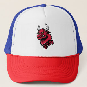 Bold Red Bull "Bully" Trucker Hat – Red, White & B