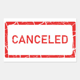 Bold Red CANCELED Notice Rectangular Sticker