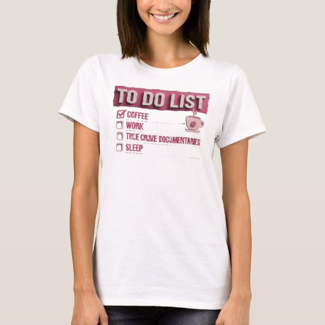 Bold Red COFFEE WORK TRUE CRIME Custom Shirt (Front)