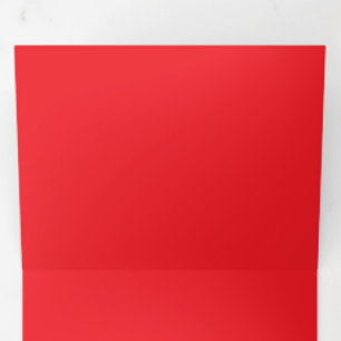 Bold Red Color Swatch   Vibrant Solid Background Tri-Fold Invitation