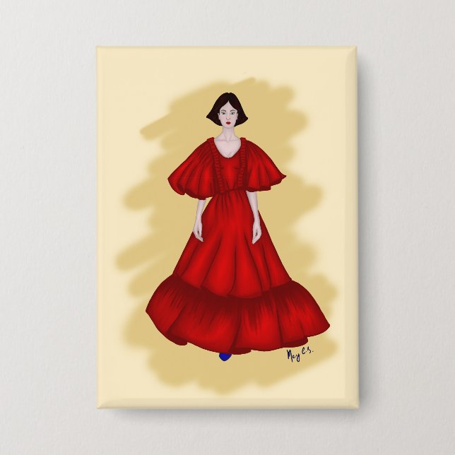 Bold Red Design with Contrasting Shoe Detail (Front)