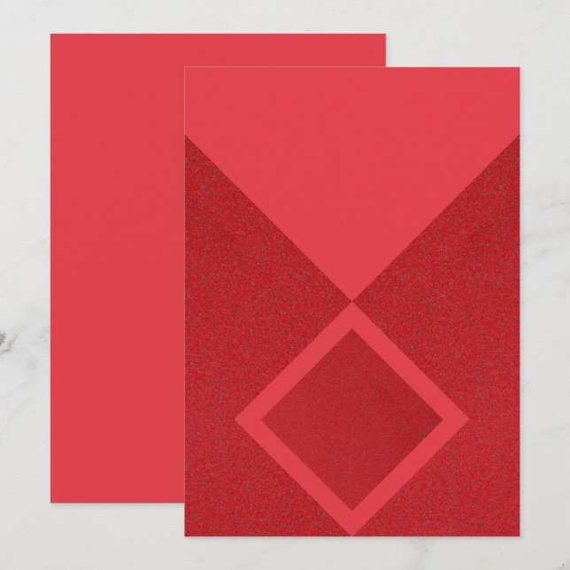 Bold Red Diamond Minimalist Invite – Customisable (Front/Back)