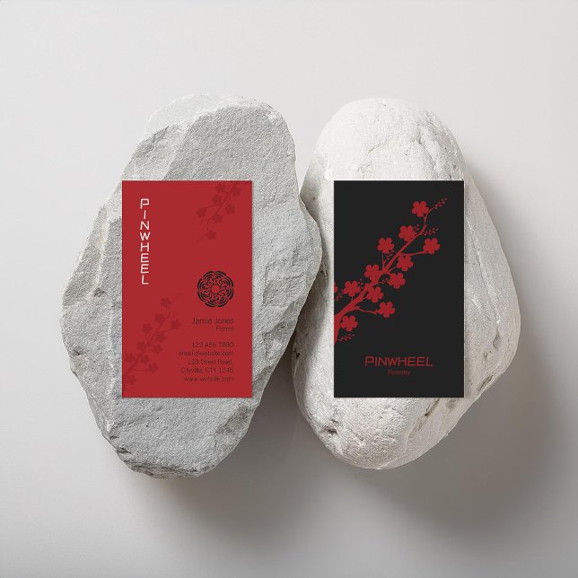 Bold Red Floral Business Card (Creator Uploaded)