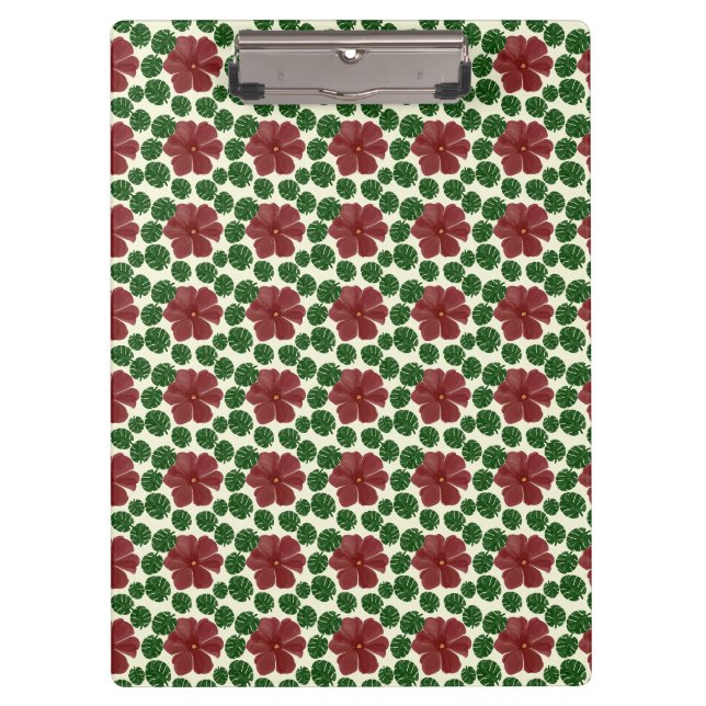 Bold Red Floral Seamless Pattern   Clipboard (Front)