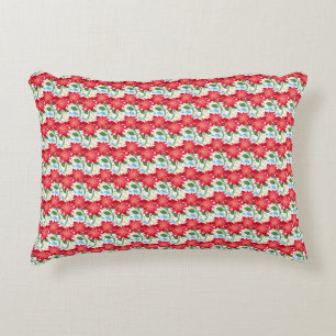 Bold Red Floral Seamless Pattern   Colorful  Decorative Cushion