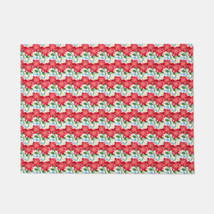 Bold Red Floral Seamless Pattern   Colourful  Doormat