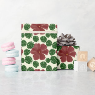 Bold Red Floral Seamless Pattern   Wrapping Paper