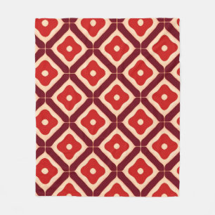 🔴 Bold Red Geometric Abstract Pattern ✨ Fleece Blanket