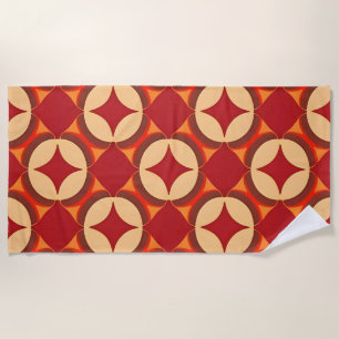 🔴 Bold Red Geometric Abstract Vibes 🌊 Beach Towel