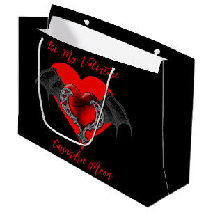 Bold Red Heart Valentine's Personalised Large Gift Bag
