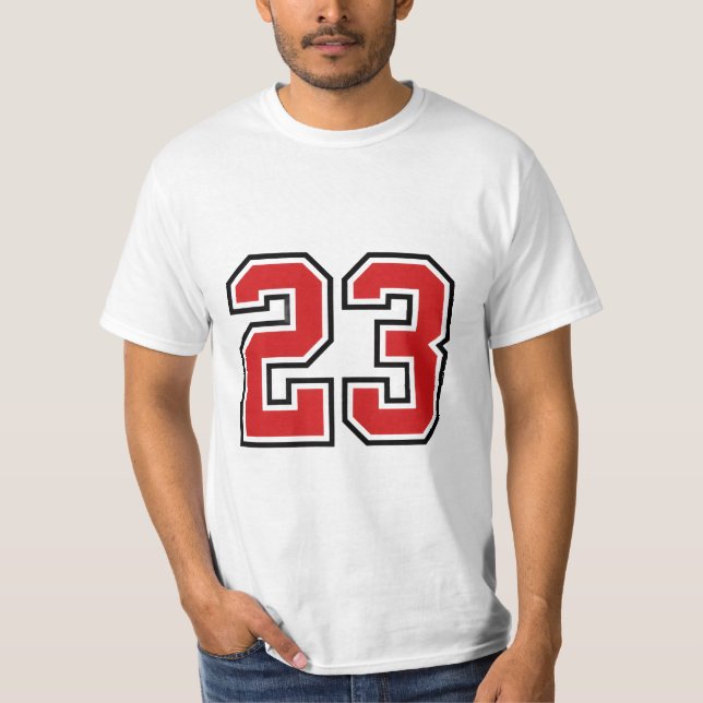Bold Red Jersey Number 23 T-Shirt (Front)