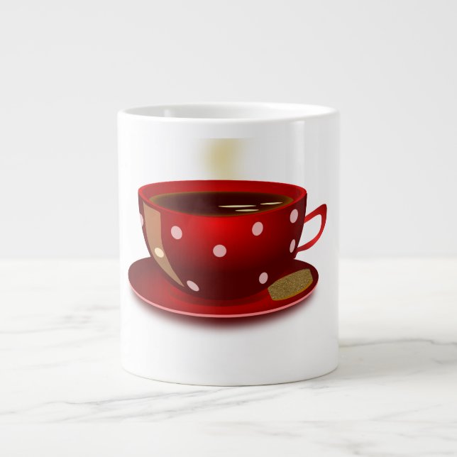 "Bold Red Jumbo Coffee Mug – Perfect for Your Morn (Front)