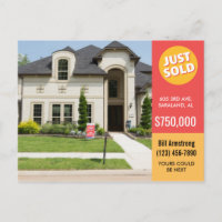 Bold Red Just Sold house real estate advert