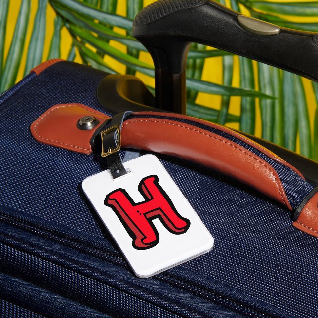Bold Red Letter H Fun Alphabet Luggage Tag (Creator Uploaded)
