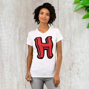 Bold Red Letter H Fun Alphabet T-Shirt