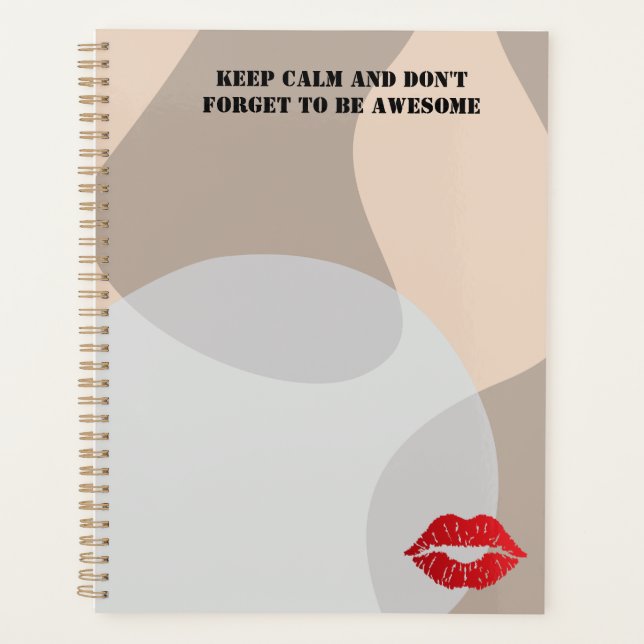 Bold Red Lips Aesthetic Planner (Front)
