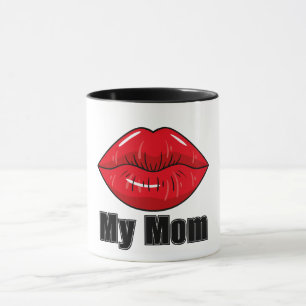 Bold Red Lips My Mum Mug  Fun  Stylish Gift
