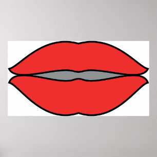 Bold Red Lips Pop Art Poster