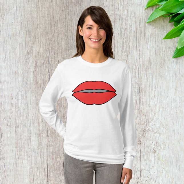 Bold Red Lips Pop Art T-Shirt (Creator Uploaded)