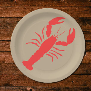 BOLD Red lobster neutral color Paper Plate