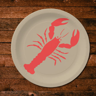 BOLD Red lobster neutral colour Paper Plate