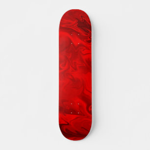 Bold Red Marble Swirl Flame Skateboard