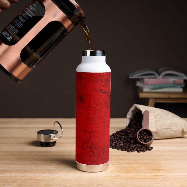Bold Red Marble Texture Bottle (Coffee)