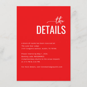 Bold Red Minimalist Details Enclosure Card