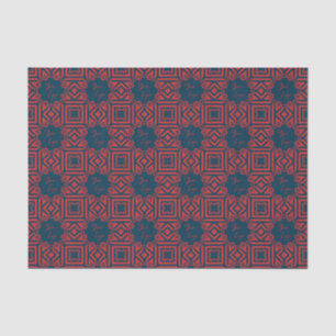 Bold Red on Navy Pattern Custom Business Logo  Tissue Paper