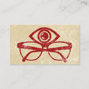Bold Red Optometrist Business Cards
