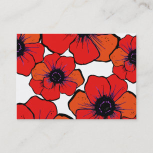 Bold Red Orange Poppies Business Card