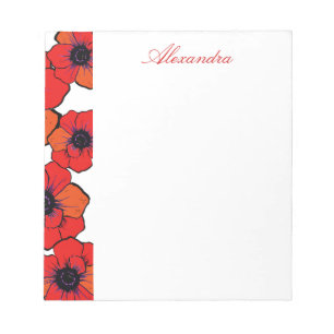 Bold Red Orange Poppies Notepad