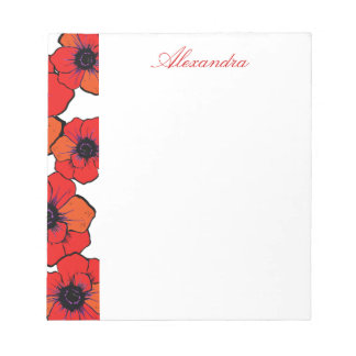 Bold Red Orange Poppies Notepad