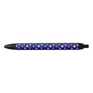 Bold Red, Patriotic Blue, and White Stars Blue Ink Pen