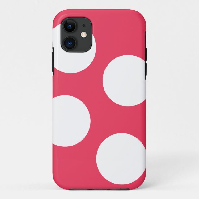 Bold Red Polka Dot, Fun & Stylish Protection Case-Mate iPhone Case (Back)