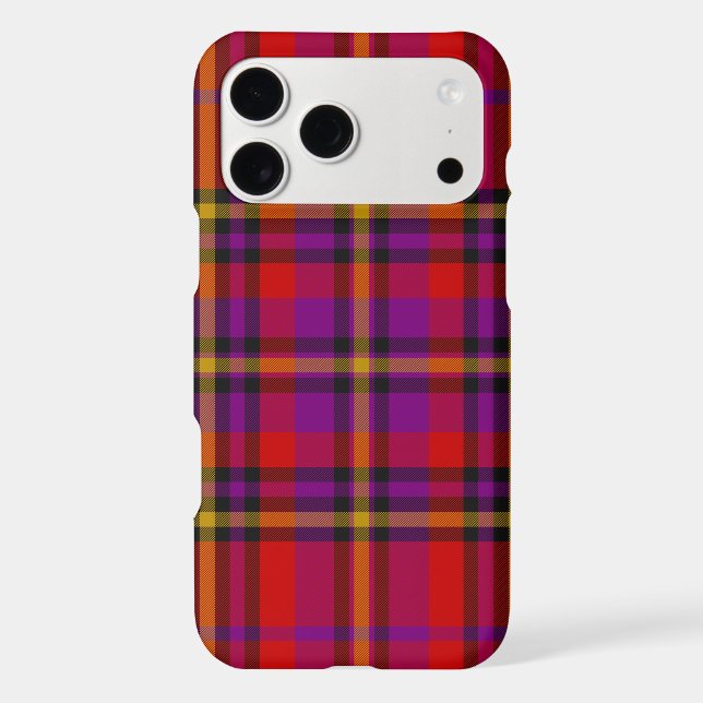 Bold Red & Purple Plaid Tartan Seamless Pattern (Back)
