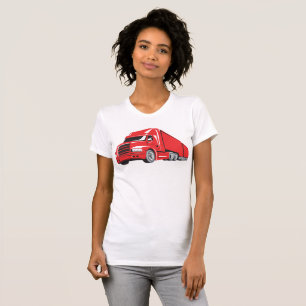 Bold Red Semi-Truck Big Rig Trucker  T-Shirt
