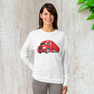Bold Red Semi-Truck Big Rig Trucker  T-Shirt