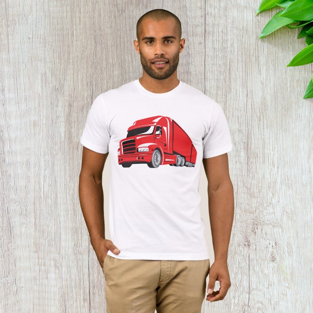 Bold Red Semi-Truck Big Rig Trucker  T-Shirt (Creator Uploaded)