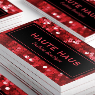 Bold Red Sequins Professional Business Card