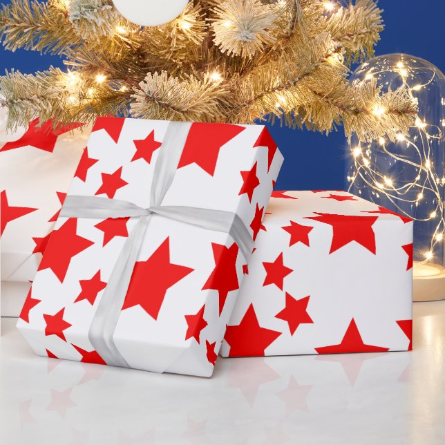 Bold Red Stars Wrapping Paper (Holidays)