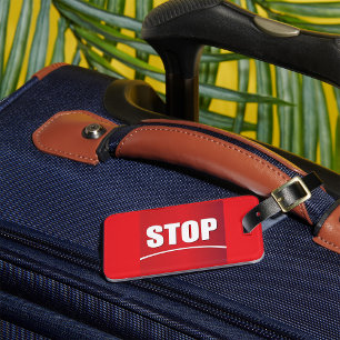 Bold Red Stop Sign Luggage Tag