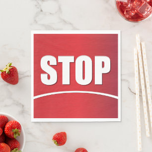 Bold Red Stop Sign Napkin