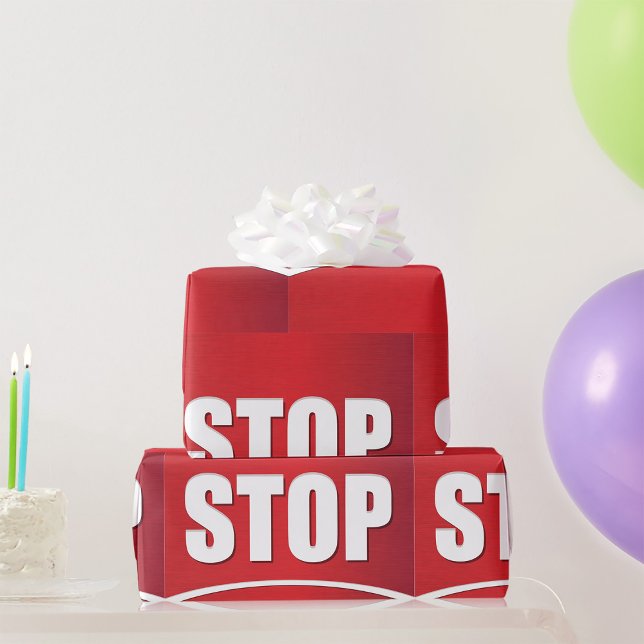 Bold Red Stop Sign Wrapping Paper (Creator Uploaded)