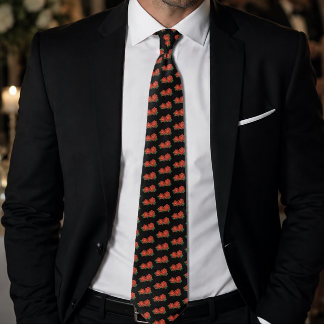 Bold Red Traditional Roses Tattoo Black Tie (Creator Uploaded)