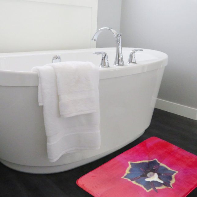 Bold Red Tulip Flower Macro Nature Photography Bath Mat (Creator Uploaded)