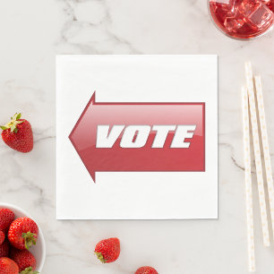 Bold Red Vote Arrow Sign Election Campaign Voting Napkin