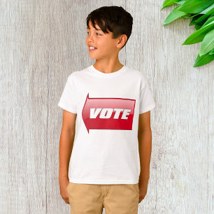 Bold Red Vote Arrow Sign Election Campaign Voting T-Shirt